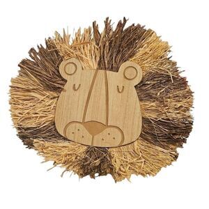 Lion Kingdom Wood and Straw Wall Decor